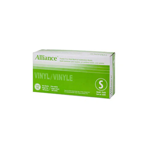 Alliance Vinyl Gloves Powder free, 100/bx-PPE-Medline-Small-capitalmedicalsupply.ca