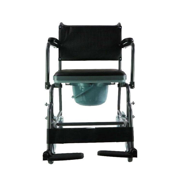 Mobile Steel Commode with Wheels