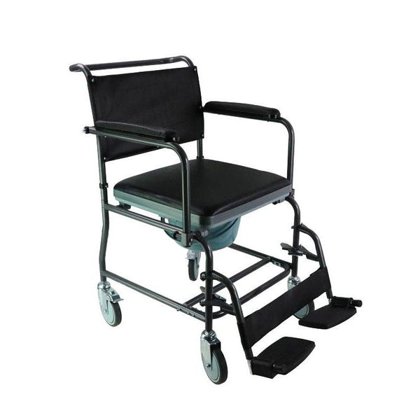 Mobile Steel Commode with Wheels