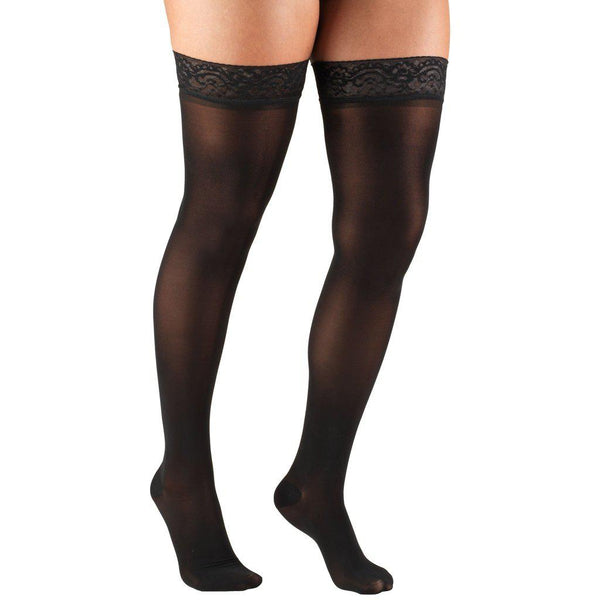 Truform 20plus Strong & Sheer Thigh High With Lace - 20-30mmHg