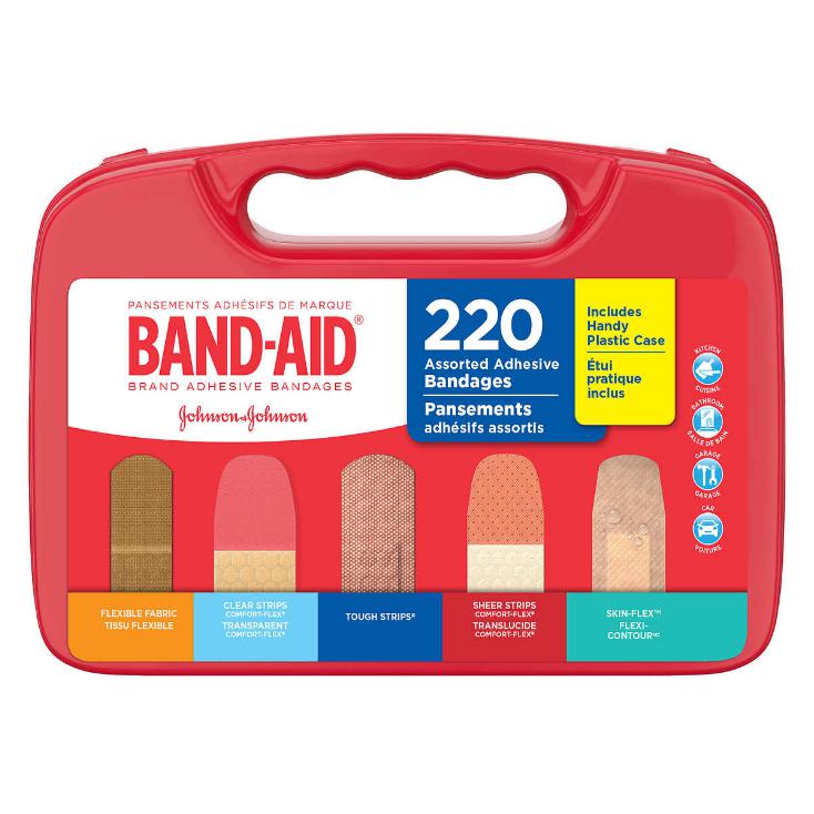 Band-aid Adhesive Bandages Assorted Sizes Pack, 220-count with Case –
