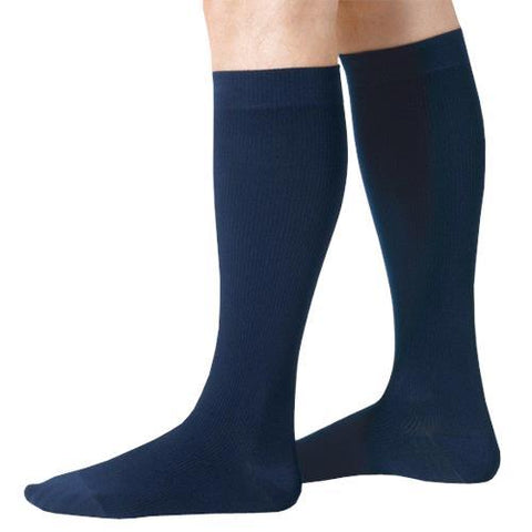Juzo Men's Cotton Knee High Compression Socks - 15-20mmHg, Navy