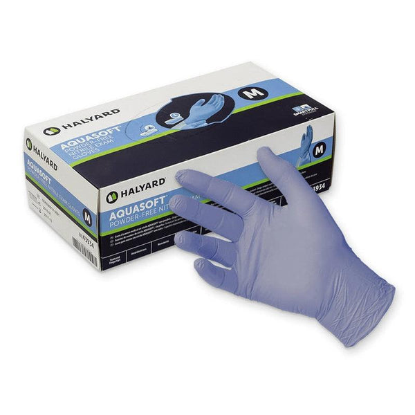 3,000pcs/CASE Halyard AquaSoft Nitrile Exam Glove, Blue-PPE-Cardinal Health Canada-MEDIUM-capitalmedicalsupply.ca