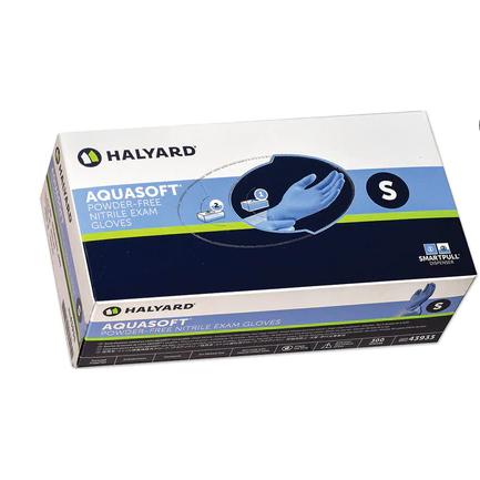 3,000pcs/CASE Halyard AquaSoft Nitrile Exam Glove, Blue-PPE-Cardinal Health Canada-SMALL-capitalmedicalsupply.ca