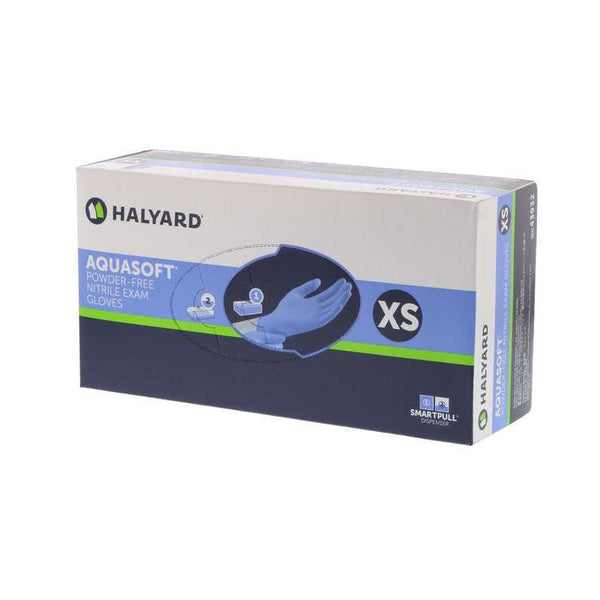3,000pcs/CASE Halyard AquaSoft Nitrile Exam Glove, Blue-PPE-Cardinal Health Canada-X-SMALL-capitalmedicalsupply.ca