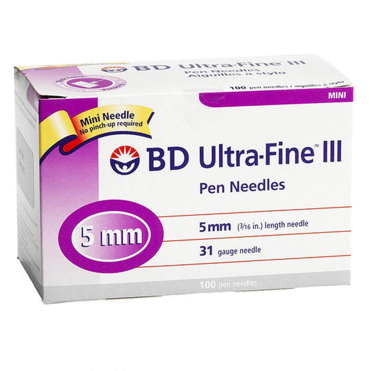 BD Ultrafine III Mini 5mm 31G Pen Needle-Medical Clinic Supplies-Cardinal Health-capitalmedicalsupply.ca