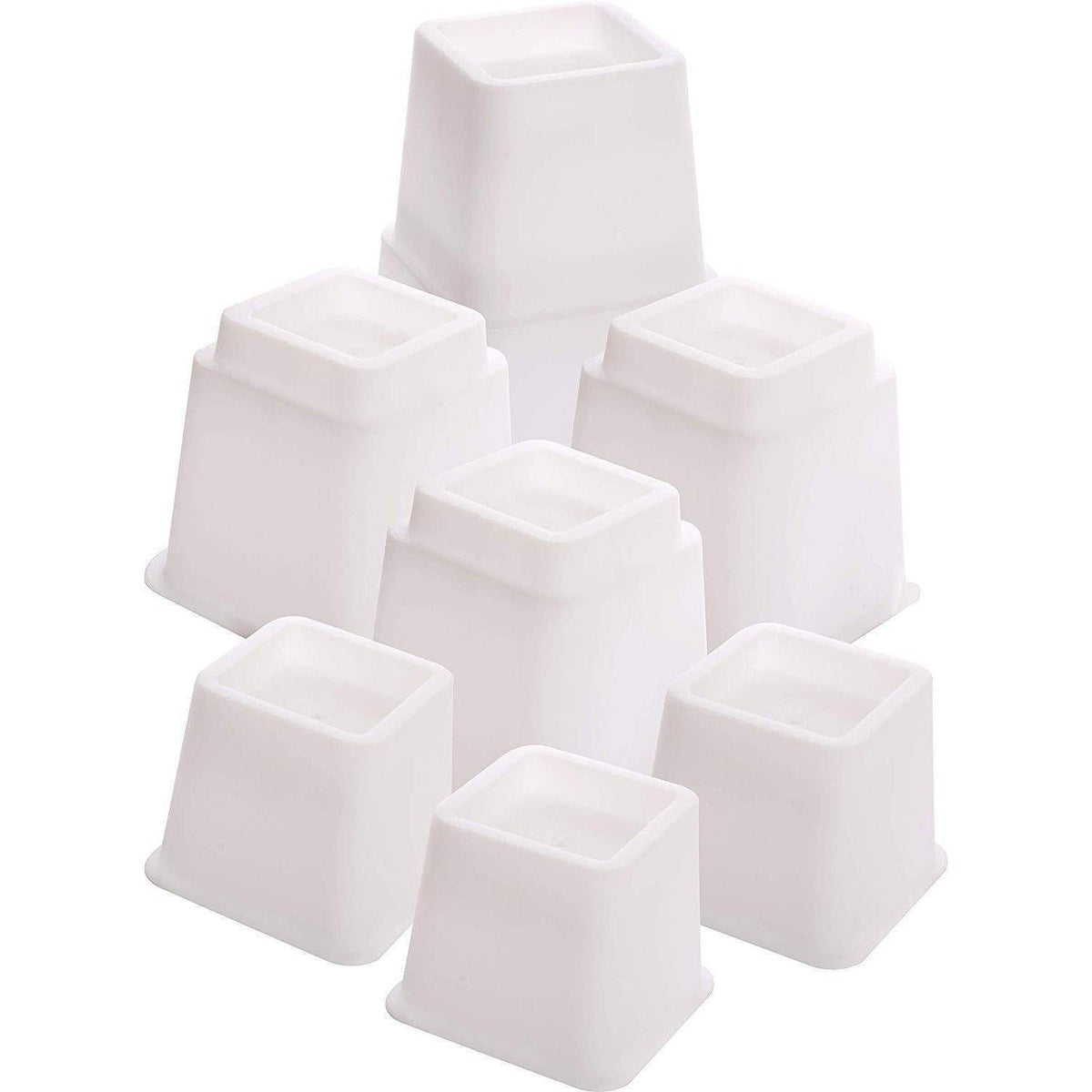 Bedding Premium Adjustable Furniture Risers - 3, 5 or 8 Inch Bed Riser ...