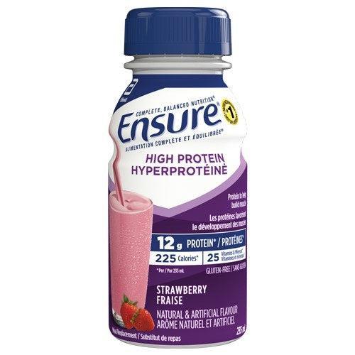 Ensure® High Protein 12g Nutritional Formula, 16 Bottles x 235mL-Nutrition-Cardinal Health-Strawberry-capitalmedicalsupply.ca