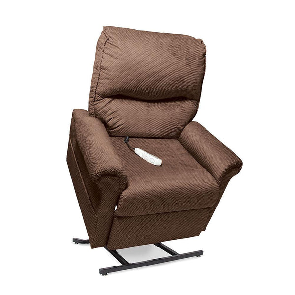 Essential LC102 Petite / LC106 Medium - 3 position, dual pocket storage and easy to use to-button remote-Lift Chair-Pride Mobility-Cloud 9 Walnut-Super Petite-capitalmedicalsupply.ca