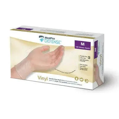 MedPro Defense Vinyl Powder-Free Exam Gloves 100/BX-PPE-Cardinal Health-MEDIUM-capitalmedicalsupply.ca