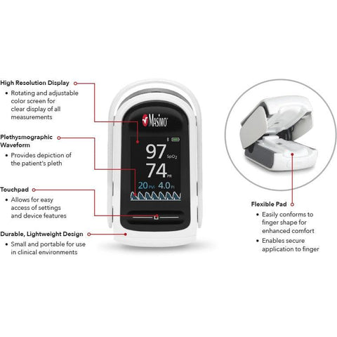 MightySat™ Rx Fingertip Pulse Oximeter by Masimo-Vital Signs Monitors-capitalmedicalsupply.ca-Mighty Sat Rx P/N 9707-capitalmedicalsupply.ca