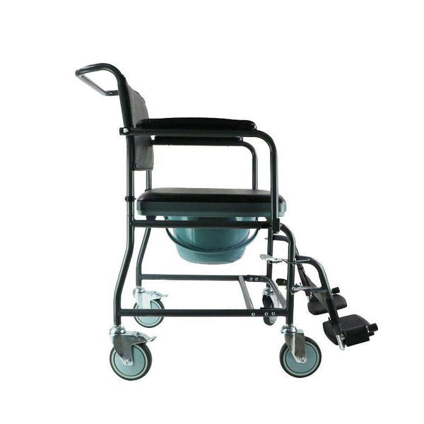 Mobile Steel Commode with Wheels