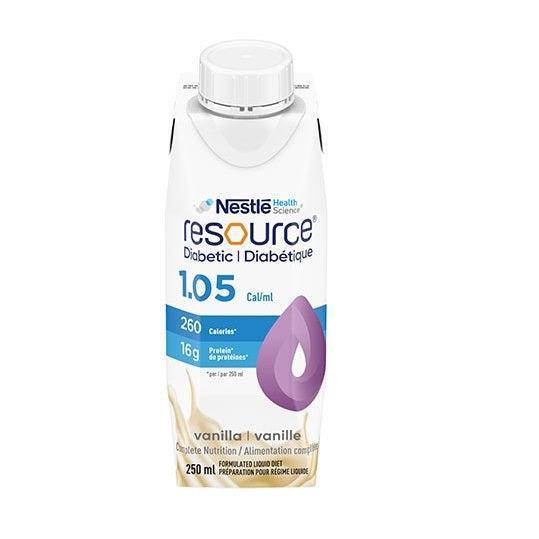 Nestle Resource Diabetic 1.05 High Protein Formula Vanilla-Nutrition-Cardinal Health-250 ml (24ea/Case)-capitalmedicalsupply.ca