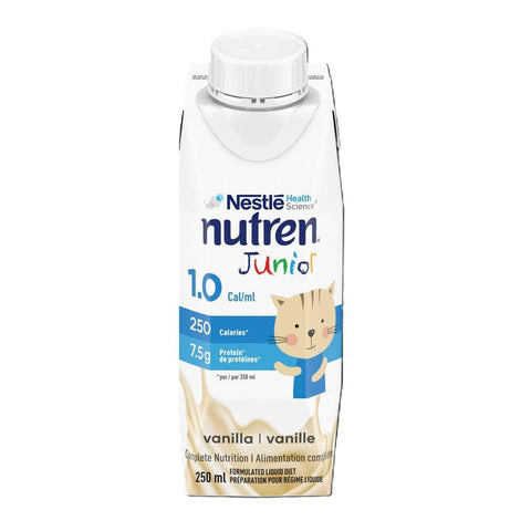 Nutren Junior 1.0, Tetra Prisma Pack, 250mL x 24each/case Vanilla-Nutrition-Cardinal Health Canada-capitalmedicalsupply.ca