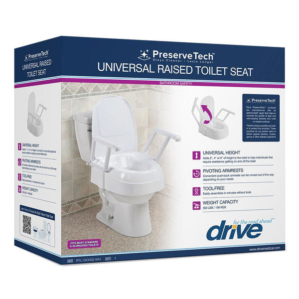 PreserveTech™ Universal Raised Toilet Seat-Bathroom Safety-Drive Medical-capitalmedicalsupply.ca