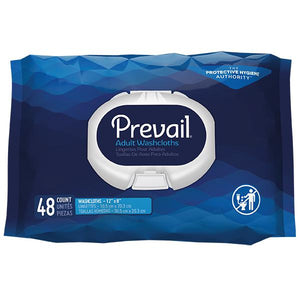 Prevail® Disposable Adult Washcloths-Incontinence Aids-Quality Life-12 bags of 48 (576 ct.)-capitalmedicalsupply.ca