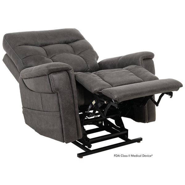 Radiance PLR3955 - Deep Recline Position | Heat System | Memory Remote | Wireless Charger & Cup-Holder-Lift Chair-Pride Mobility-Canyon Steel-Medium-capitalmedicalsupply.ca