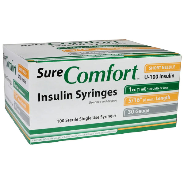 SURE COMFORT INSULIN SYRINGE 100/bx-Diabetes Supplies-BestBuy Medical Supplies Inc.-22-6003 30G x 5/16” 0.3cc-capitalmedicalsupply.ca