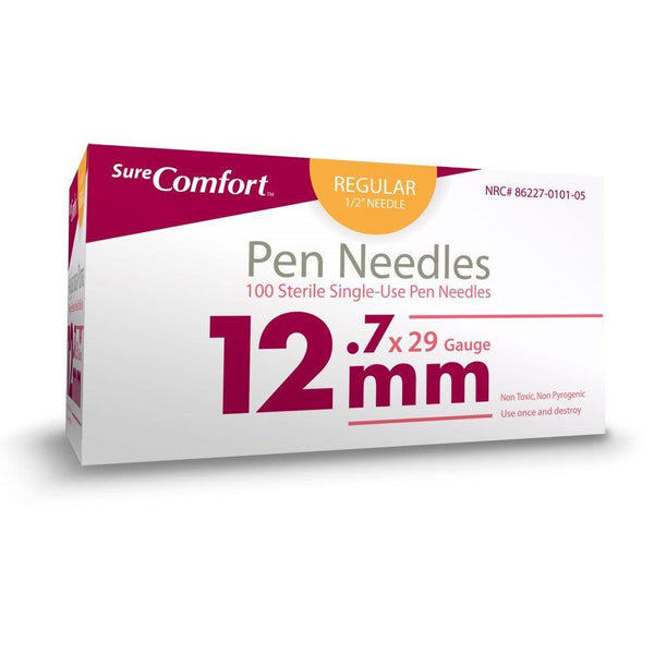 Sure Comfort Pen Needles 100/bx-Diabetes Supplies-BestBuy Medical Supplies Inc.-24-1010 29G x 1/2” 12mm-capitalmedicalsupply.ca