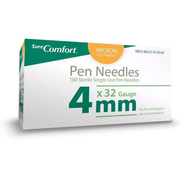 Sure Comfort Pen Needles 100/bx-Diabetes Supplies-BestBuy Medical Supplies Inc.-24-1308 32G x 5/32” 4mm-capitalmedicalsupply.ca