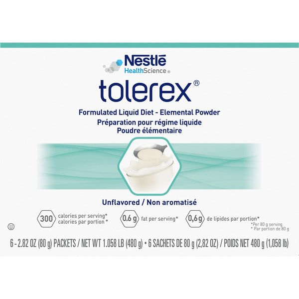 Tolerex® Powdered Elemental Formula, Unflavored, 80gm case of 60-Nutrition-Cardinal Health-capitalmedicalsupply.ca
