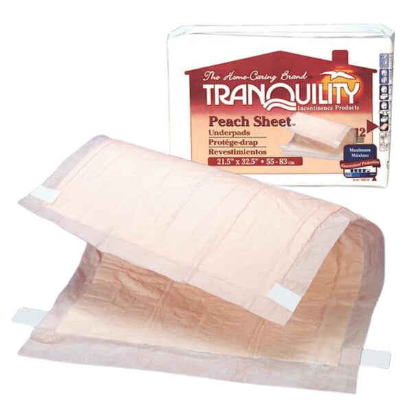 Tranquility Peach Sheet Underpads-Incontinence-Tranquility-capitalmedicalsupply.ca