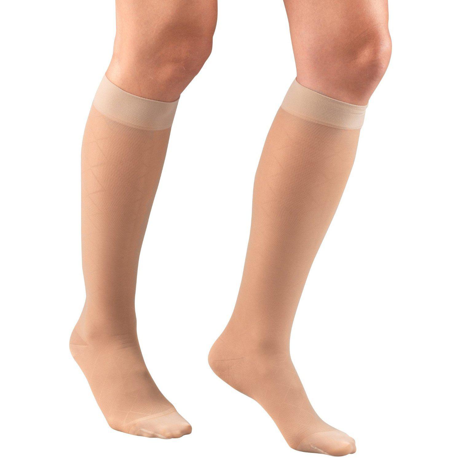 Truform Ladies Lites Sheer Knee High Closed Toe Stockings - 15-20mmHG/Nude