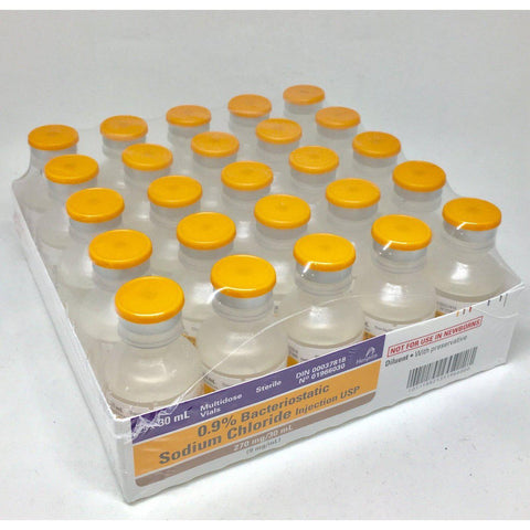 25/BX, Sodium Chloride 0.9% for Injection 30mL vial bacteriostatic with preservative