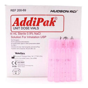 Box/48 Addipak Saline Solution, Unit Dose 15mL - Pink-Respiratory-Bestbuy Medical-capitalmedicalsupply.ca