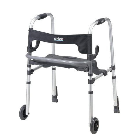 Clever Lite LS Walker Rollator with Seat and Push Down Brakes