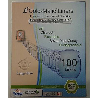 Colo-Majic® Biodegradable Colostomy Liners, Large