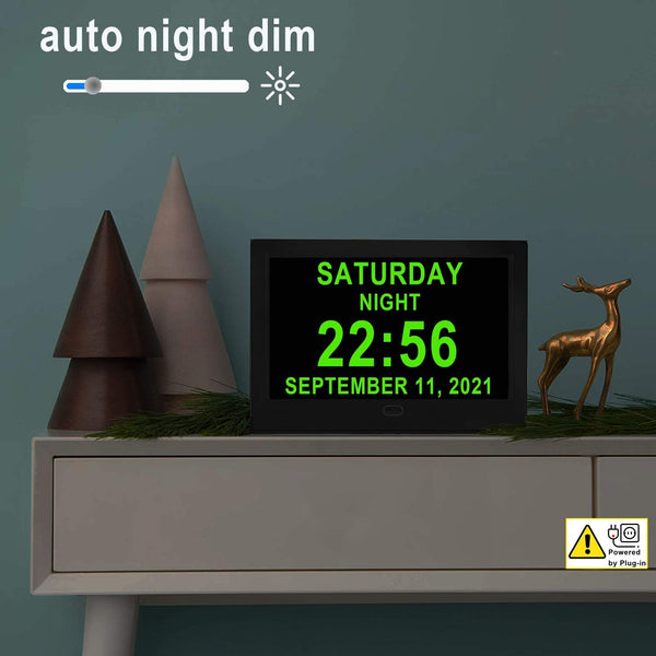 Digital Calendar Alarm Day Clock for Impaired Vision Individuals or Dementia Care