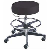 Exam Stool, Pneumatic, with Seamless Upholstery and Foot Ring