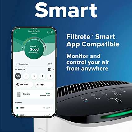 Filtrete™ Smart Room Air Purifier, White, Medium Room, 150 sq ft-Smart Air Purifier-Filtrete-capitalmedicalsupply.ca