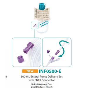 Infinity Bag ENFIT Set 500ml | 30/CS-Enteral Feeding-Bowers Medical-capitalmedicalsupply.ca