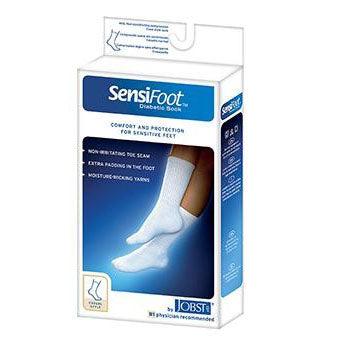 JOBST® SensiFoot Diabetic Crew Length Sock - 8-15mmHg-Light (8-15mmHg)-BSN-Small-White-capitalmedicalsupply.ca