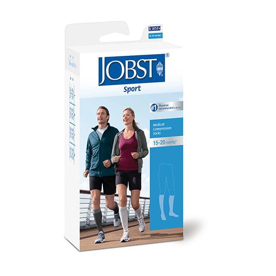 JOBST® Sport, Knee High Compression Stockings, Black, 15-20mmHg