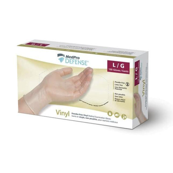 MedPro Defense Vinyl Gloves, powder free
