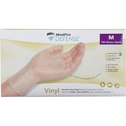 MedPro Defense Vinyl Gloves, powder free