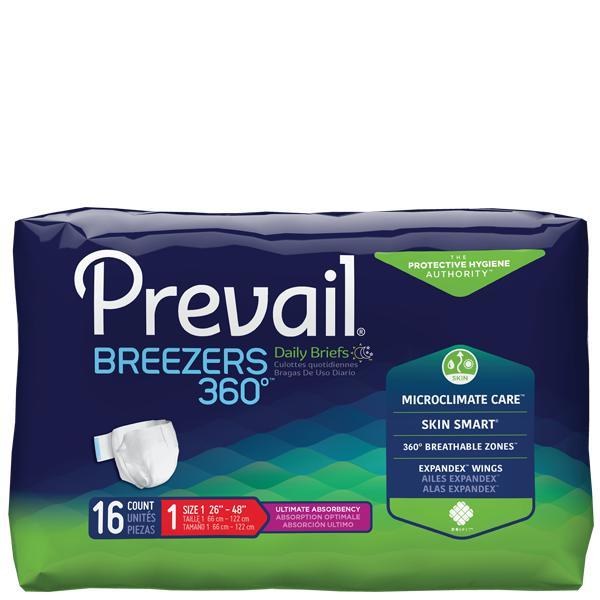 Prevail® Breezers360°™ Briefs - Unisex- CASE –
