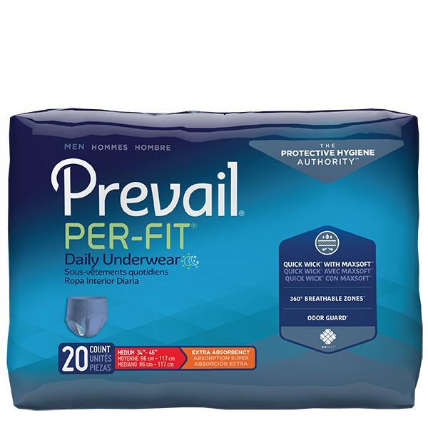 Prevail Per-Fit Underwear, Adult, Large, 44 to 58 In Waist/Hip