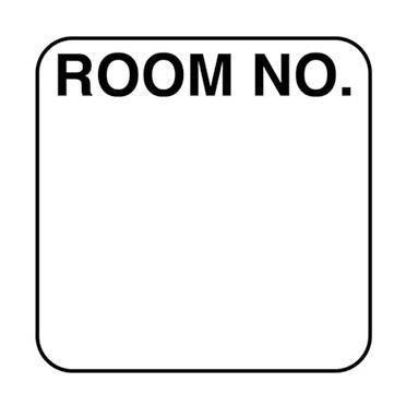 Room Number Label, Standard, W1-3/16" x H1-3/16" White