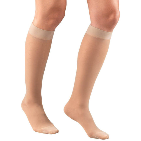 Truform Ladies Lites Sheer Knee High Closed Toe Stockings - 15-20mmHG/Nude