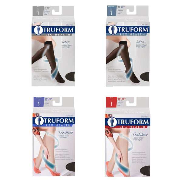 Truform Ladies Lites Sheer Knee-High Compression Stocking - 8-15mmHg