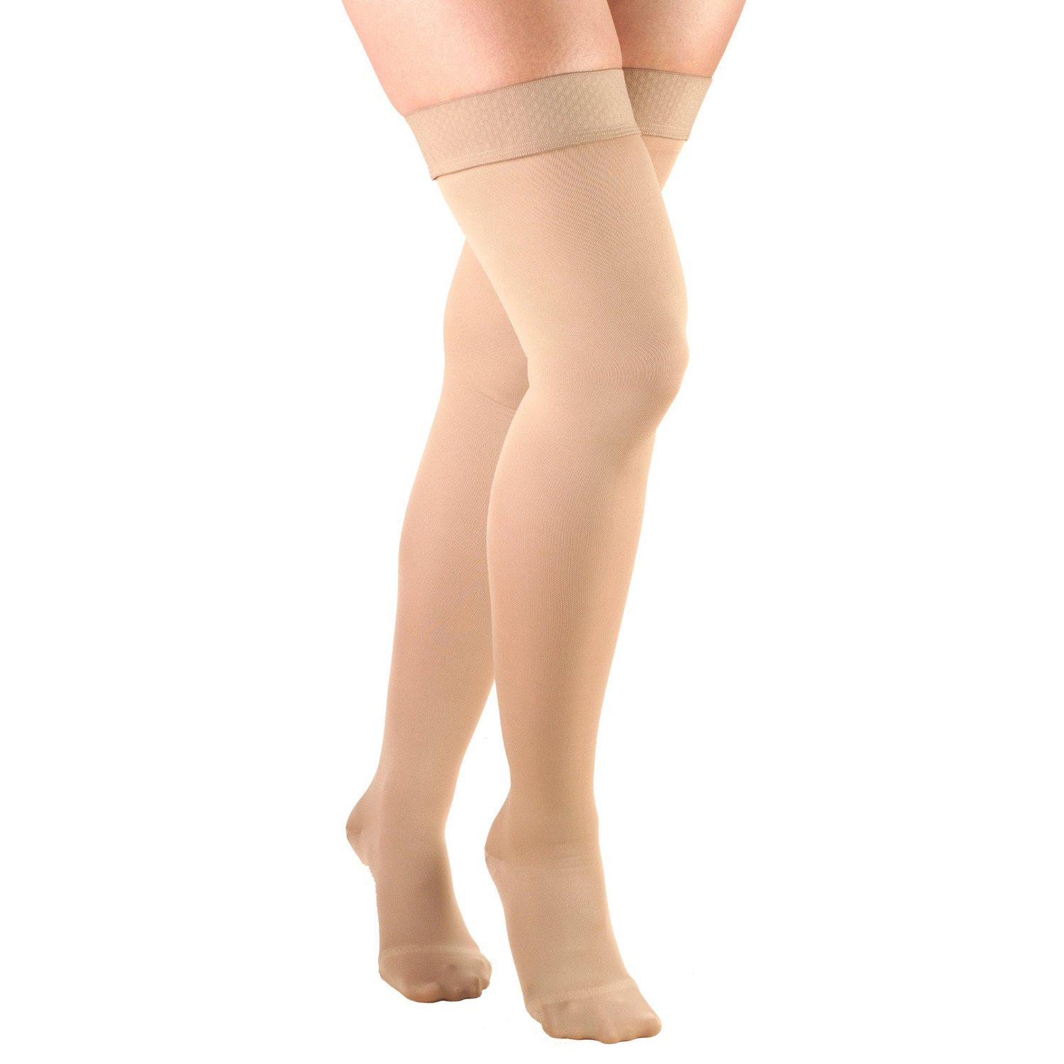 Truform Opaque Ladies' Thigh-High Compression Stocking - 15-20mmHg (Li –