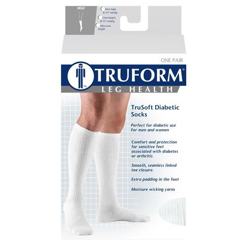 Truform Trusoft Diabetic Crew-Length Compression Sock - 8-15mmHg