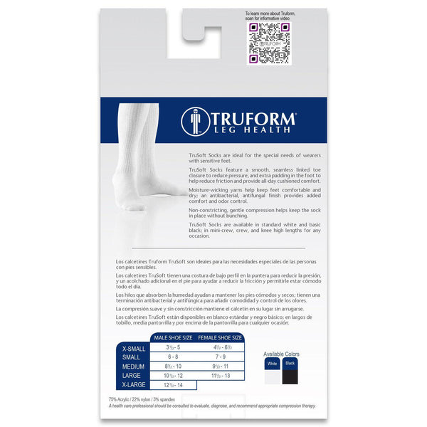 Truform Trusoft Diabetic Knee-High Compression Sock - 8-15mmhg